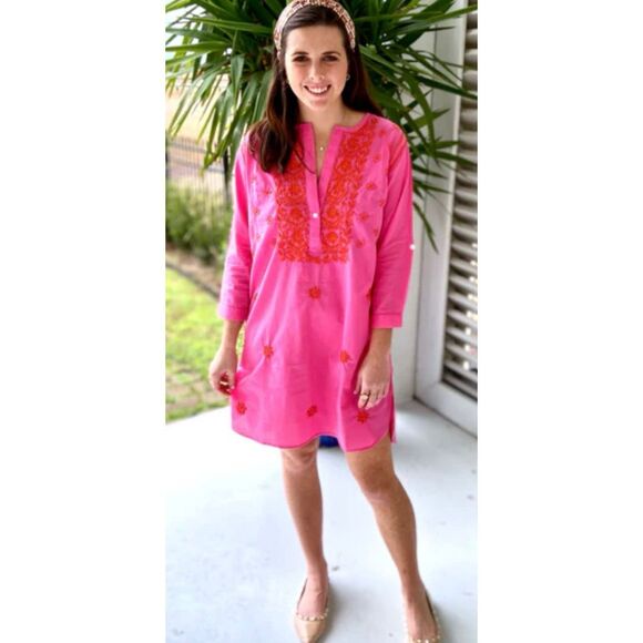 NWOT Madison Mathews embroidered kaftan , XS $189 F43 - Picture 1 of 7